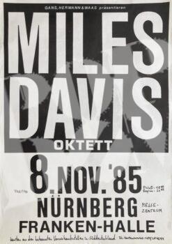 Miles Davis Oktett - Konzertplakat concert poster 8.11.1985 Frankenhalle Nürnberg