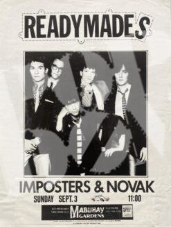 Readymades, Imposters, Novak - concert poster Konzert Plakat 3.9.1978 Mabuhay Gardens San Francisco