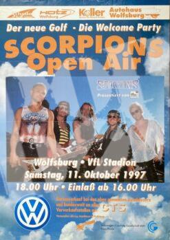 Scorpions - Der Neue VW Golf - Konzertplakat concert poster 11.10.1997 VFL Stadion Wolfsburg