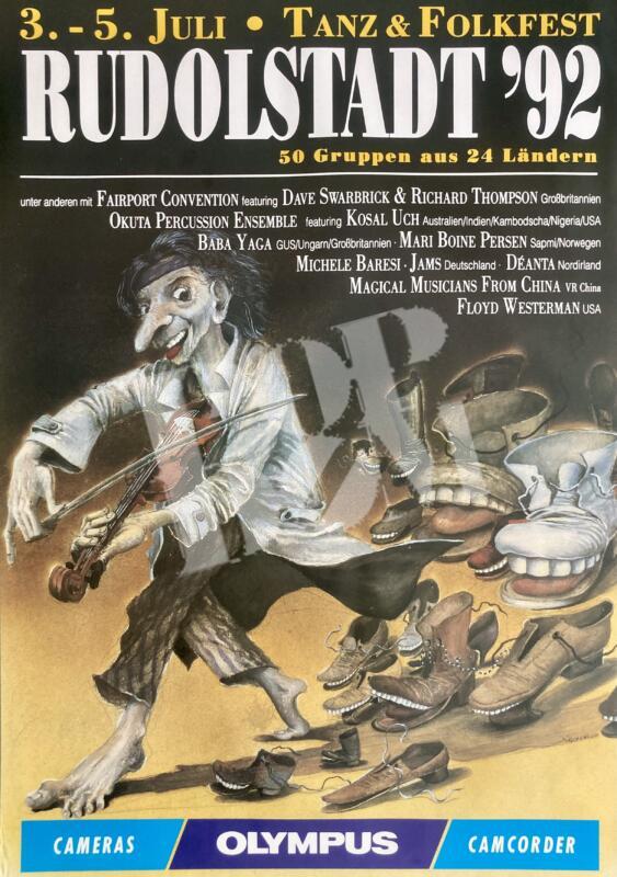 Tanz & Folkfest Rudolstadt: Fairport Convention, Baba Yaga - Konzertplakat concert poster 3.-5.7.1992