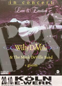 Willie DeVille - Konzertplakat concert poster 20.10.1994 E-Werk Köln