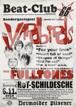 Yardbirds, Fulltones - Konzertplakat concert poster 6.11.2010 Hot Schildesche Bielefeld