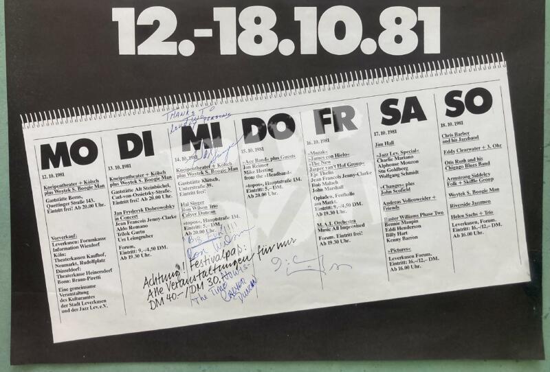 2. Leverkusener Jazztage: Jasper van´t Hof Group, Stu Goldberg - Konzertplakat concert poster 12.-18.10.1981 Topos – Bild 2