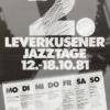 2. Leverkusener Jazztage: Jasper van´t Hof Group, Stu Goldberg - Konzertplakat concert poster 12.-18.10.1981 Topos
