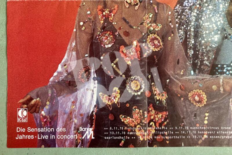 Boney M. concert poster Konzert Plakat 6.11.1978 Olympiahalle Innsbruck – Bild 2