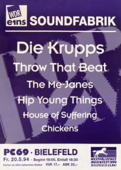 Die Krupps, Hip Young Things - Konzert Plakat concert Poster 20.5.1994 PC69 Bielefeld