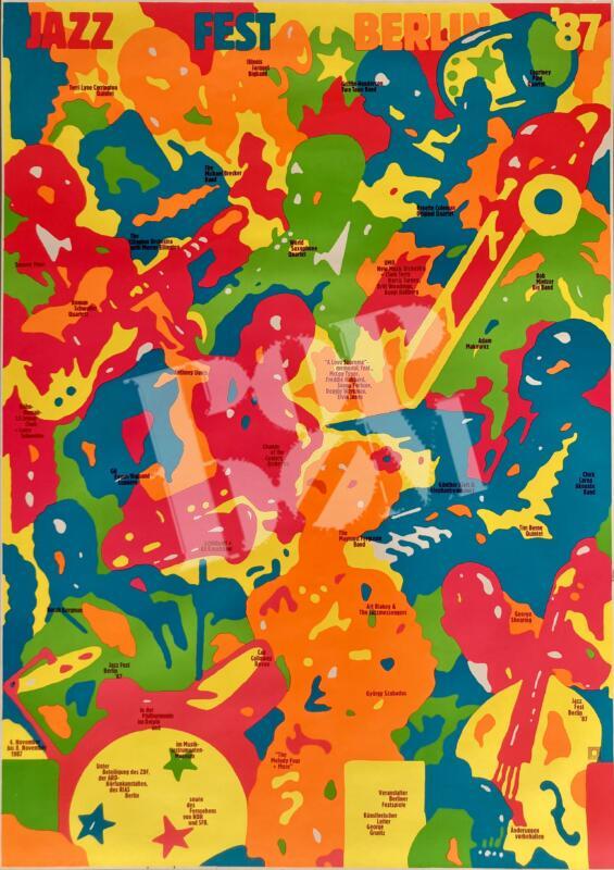 Jazz Fest Berlin Art Blakey And The Jazz Messengers concert poster Konzertplakat 4.-8.11.1987