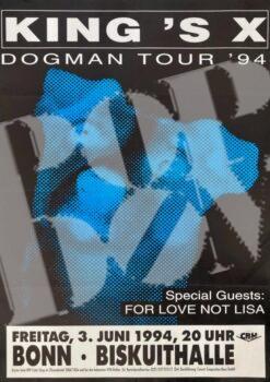 King´s X, For Love not Lisa - Konzertplakat concert poster 3.6.1994 Biskuithalle Bonn