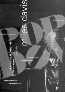 Miles Davis - concert poster Konzertplakat 28.3.1991 Stadthalle Aalen