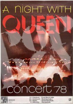 Queen - concert poster Konzertplakat 14.4.1978 Ernst-Merck-Halle Hamburg
