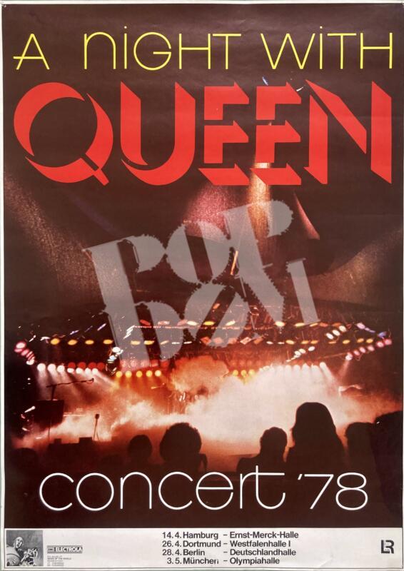 Queen - concert poster Konzertplakat 14.4.1978 Ernst-Merck-Halle Hamburg