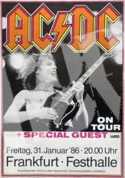 AC/DC - Konzertplakat concert poster 31.1.1986 Festhalle Frankfurt