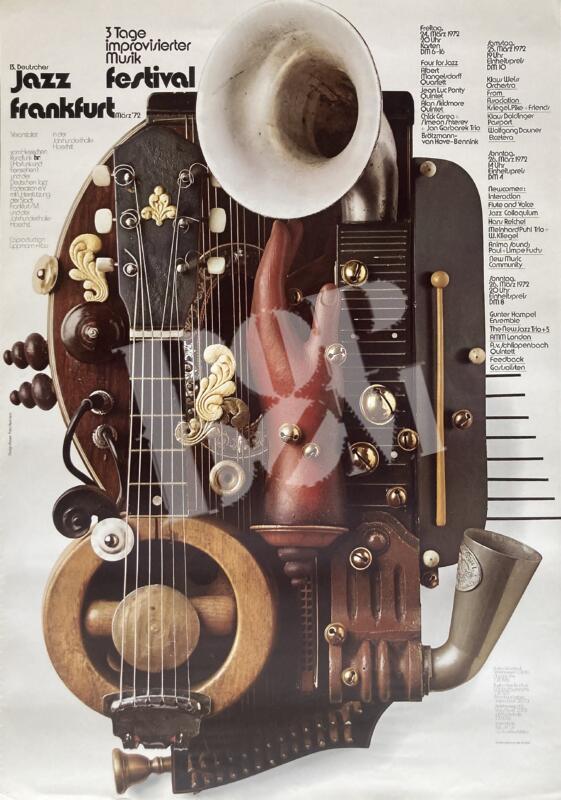 Jazz Festival Frankfurt: Chick Corea, Jean Luc Ponty - concert poster Konzertplakat 24.-26.3.1972