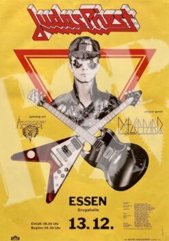 Judas Priest, Accept, Def Leppard - Konzertplakat concert poster 13.12.1981 Essen Grugahalle